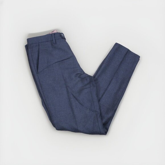 Ted Baker Pants Mens 32x31 Blue Winter Wool Plaid Dress Pants Business Trousers - Picture 3 of 8